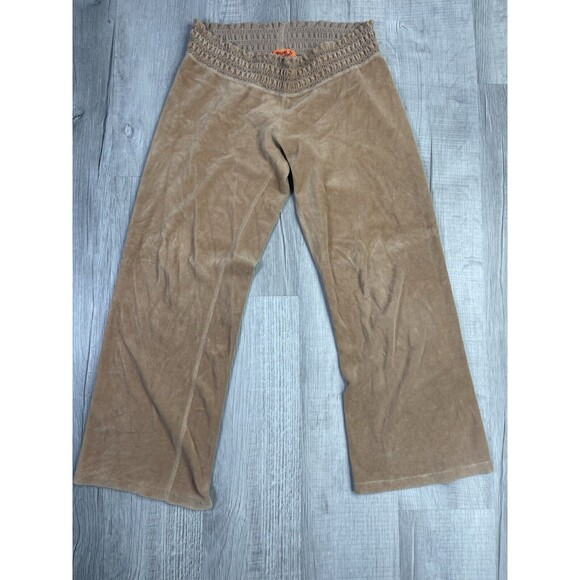 Vtg Juicy Couture Sweatpants Womens S Brown Velour Pocket Y2K Vintage Wide Leg R - Picture 3 of 13
